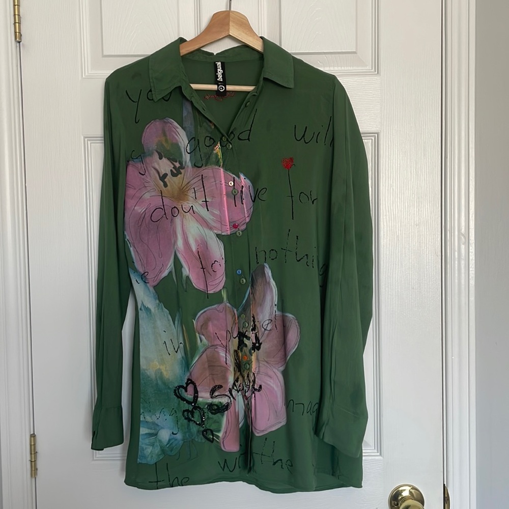 Desigual Yupi long sleeve button down blouse